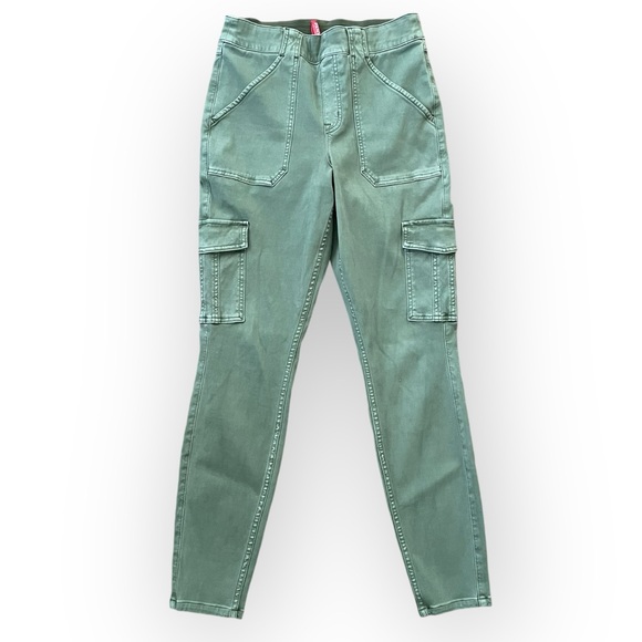 Spanx women’s stretch twill ankle cargo pant in soft sage size L green skinny - Picture 2 of 8
